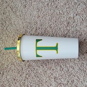 Cup with lid and straw